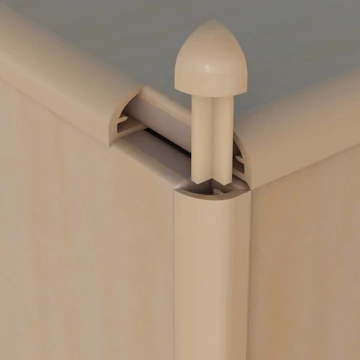 3-pontos végzáró, íves PVC élvédőhöz