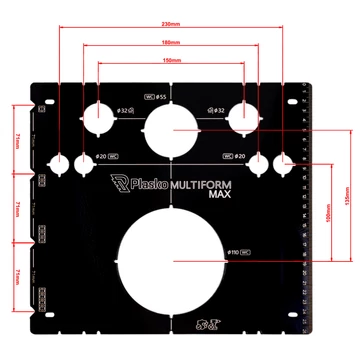 Plasko Multiform MAX WC tartály rögzítési és cső átjelölő sablon