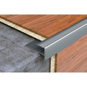 Lefúrható lépcsőélvédő "F" 8mm eloxált aluminium 2,7m